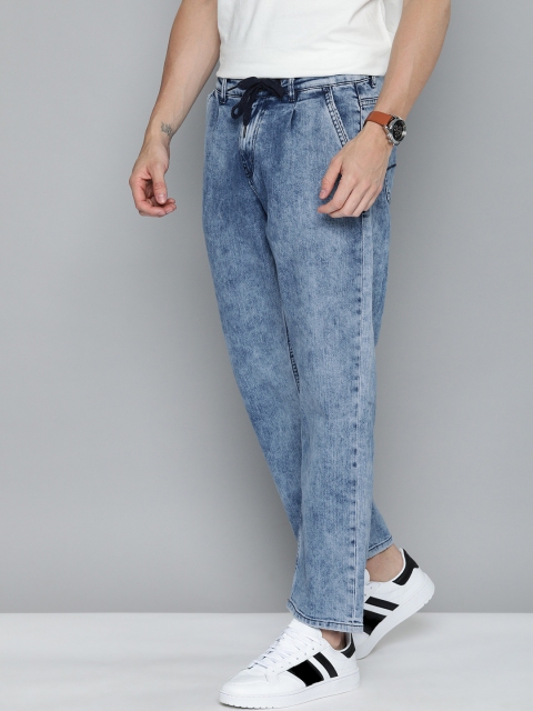 

Mast & Harbour Men Blue Straight Fit Mid-Rise Highly Distressed Stretchable Jeans