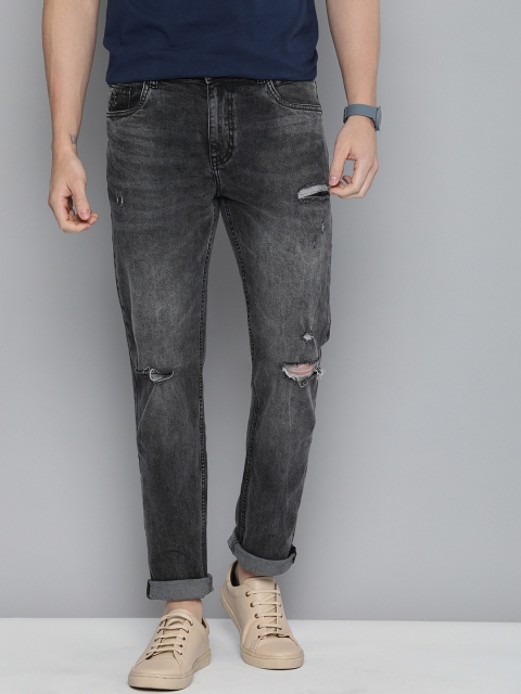 

Mast & Harbour Men Charcoal Grey Slim Fit Mid-Rise Slash Knee Stretchable Jeans