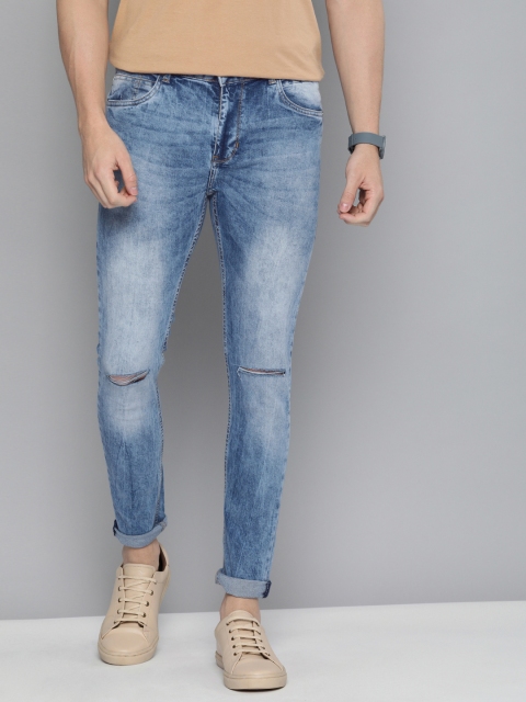 

Mast & Harbour Men Blue Super Skinny Fit Mid-Rise Slash Knee Stretchable Jeans