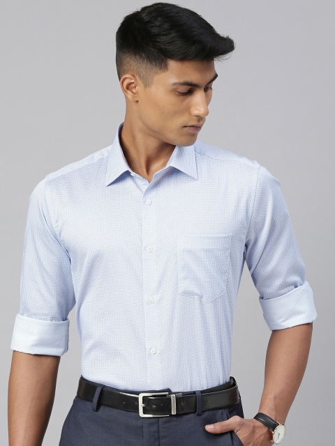 

Van Heusen Men Blue & White Custom Fit Printed Formal Shirt