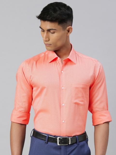 

Van Heusen Men Orange & White Regular Fit Self Design Formal Shirt