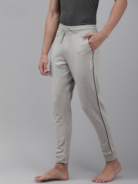

Van Heusen Men Grey Solid Lounge Pants With Side Taping