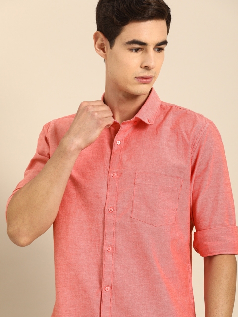 

ether Men Orange Regular Fit Solid Casual Shirt