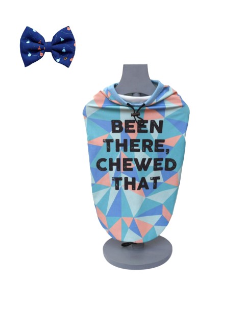 

Heads Up For Tails Blue T-shirt with Dog Bow Tie