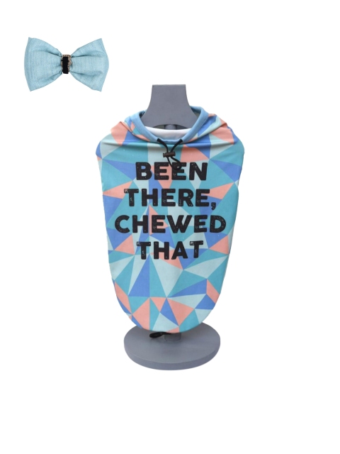 

Heads Up For Tails Blue & Coral Pink Geometric Print Dog Shirt & Bow Tie