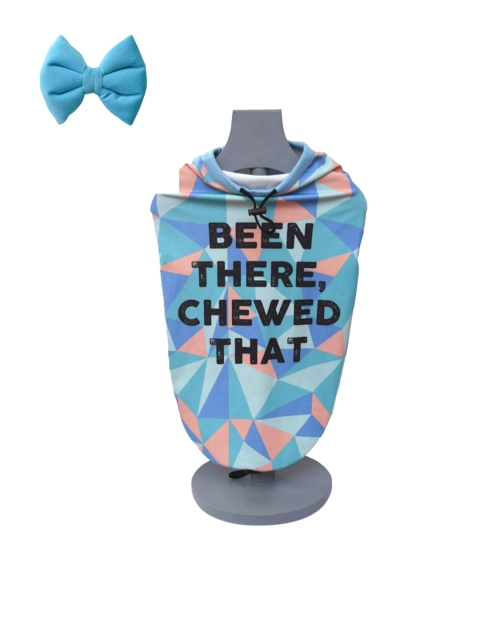 

HUFT Unisex Blue Printed Dog Shirt with Bow