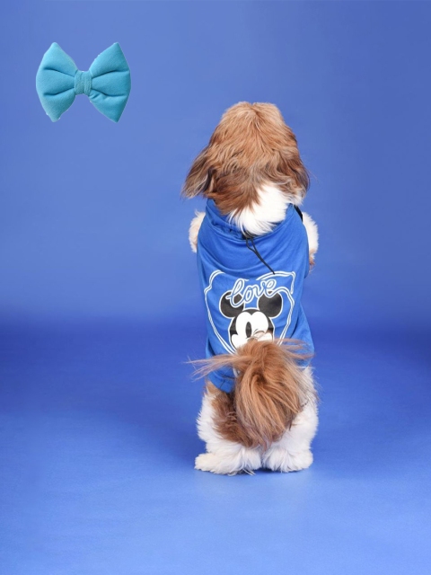 

Heads Up For Tails Blue Dog Shirt With Bow Tie