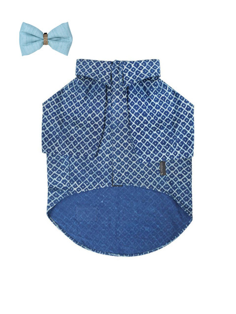 

Heads Up For Tails Blue Printed Dog Shirt