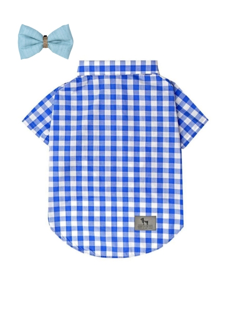 

Heads Up For Tails Blue & White Checked Dog Shirt