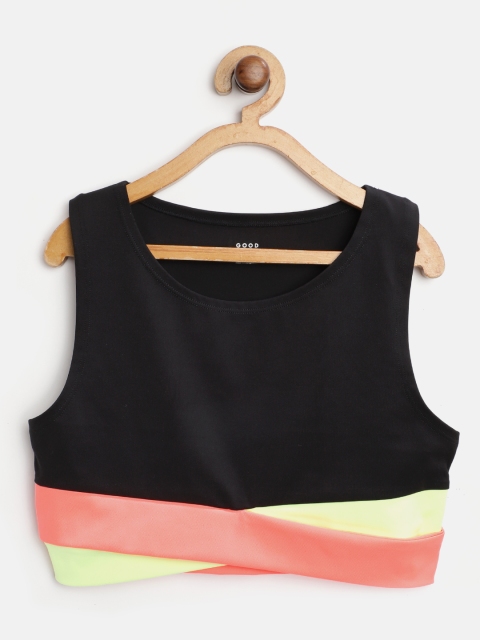 

Marks & Spencer Girls Black & Neon Pink Colourblocked Sports Tank Top