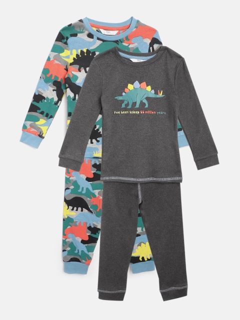 

Marks & Spencer Boys Pack of 2 Dinosaur Print Night Suits, Charcoal