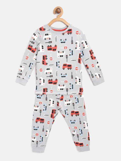 

Marks & Spencer Boys Grey & Red Car Print Night suit