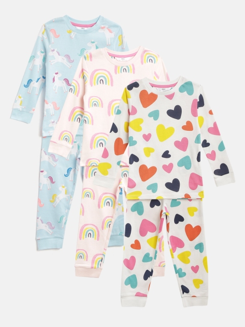 

Marks & Spencer Girls Pack of 3 Printed Pure Cotton Night Suits, White
