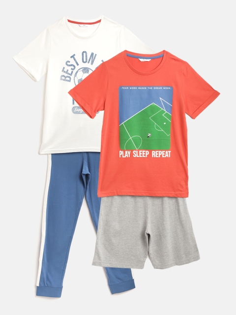 

Marks & Spencer Boys Pack of 2 Cotton Printed Sustainable Night Suits, White