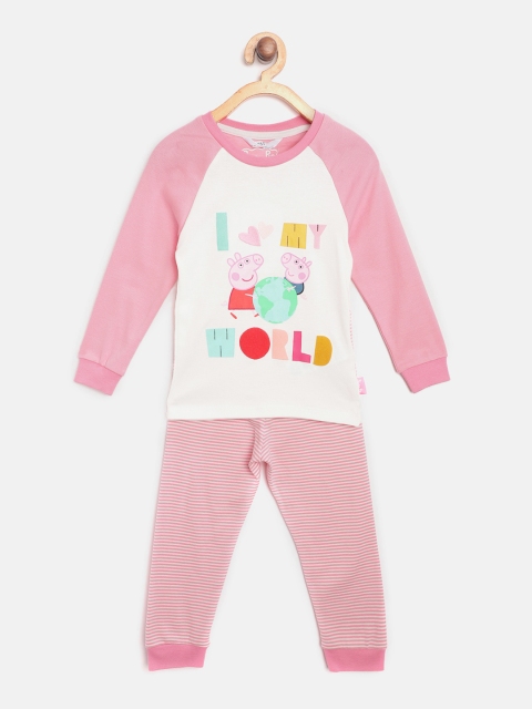 

Marks & Spencer Girls White & Pink Peppa Pig Printed Night Suit