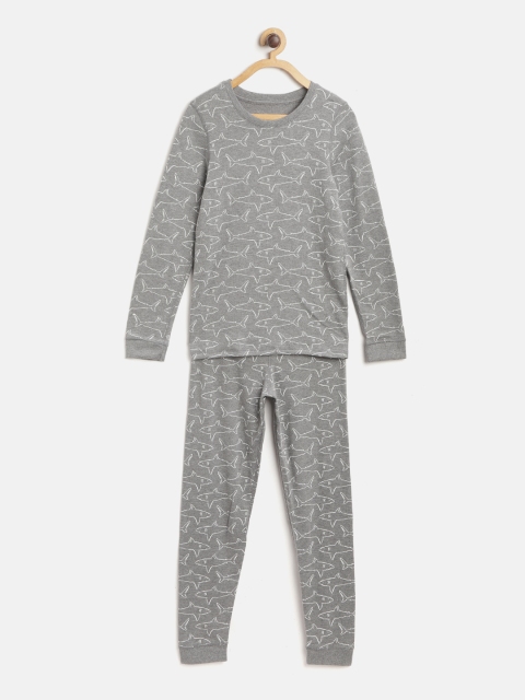 

Marks & Spencer Boys Grey & White Shark Print Night suit