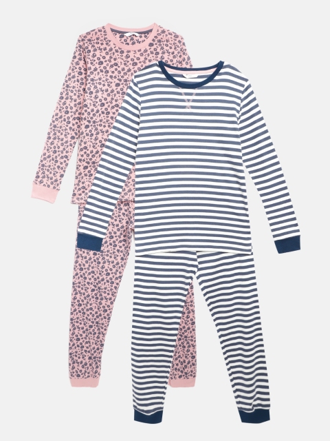

Marks & Spencer Girls Pack of 2 Pure Cotton Sustainable Night Suits, Pink