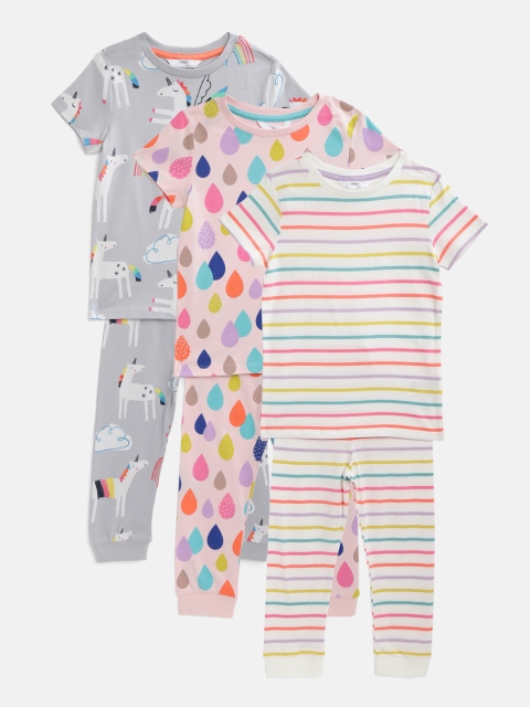 

Marks & Spencer Girls Pack of 3 Sustainable Pure Cotton Night Suits, Multi