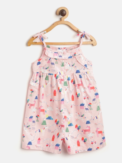 

Marks & Spencer Girls Pink & Blue Conversational Print Pure Cotton Sustainable Playsuit