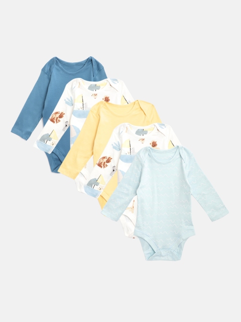 

Marks & Spencer Kids Pack of 5 Organic Cotton Sustainable Bodysuits, Blue
