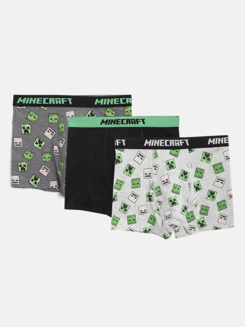 

Marks & Spencer Boys Pack of 3 Minecraft Print Trunks, Black