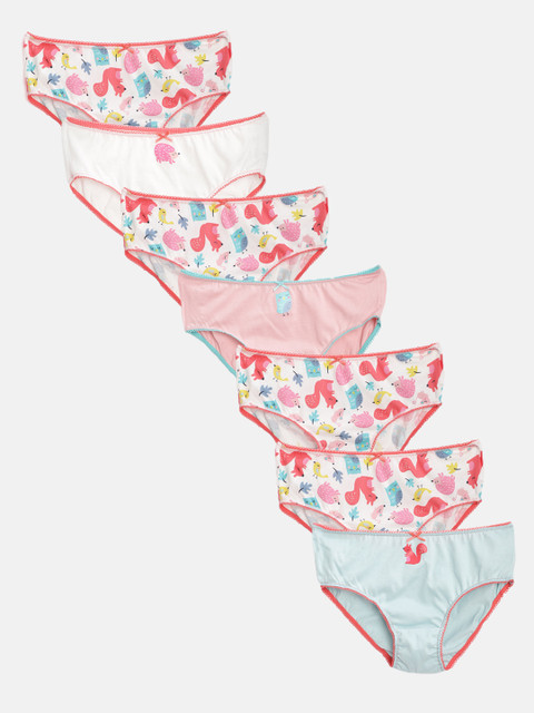 

Marks & Spencer Girls Pack of 7 Printed Pure Cotton Briefs, Blue