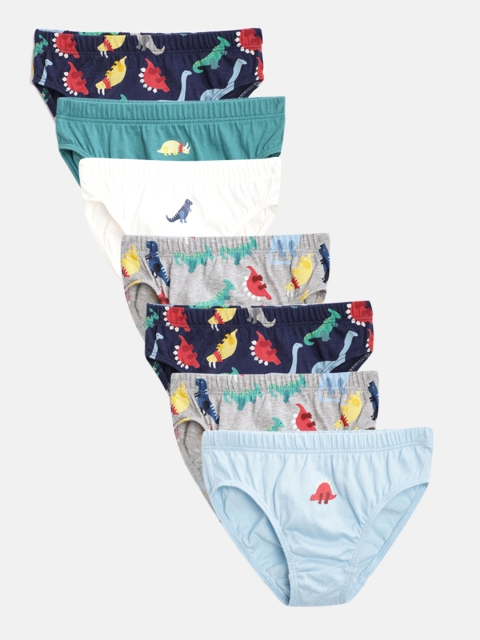 

Marks & Spencer Boys Pack of 7 Pure Cotton Printed Basic Briefs T715650D, Navy blue