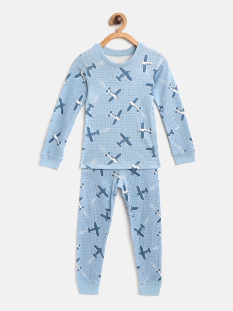 

Marks & Spencer Boys Blue & White Aeroplane Print Thermal Set