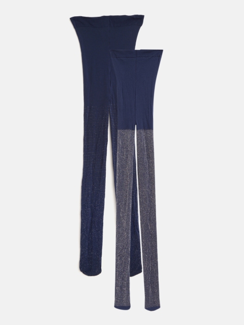 

Marks & Spencer Girls Pack of 2 Navy Blue Glitter Stockings