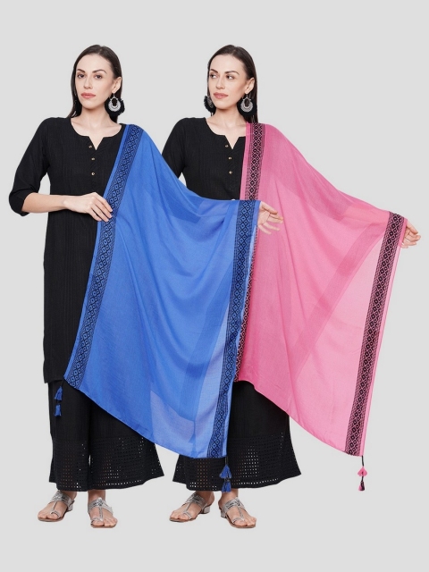

Get Wrapped Women Blue & Pink Scarves Pack of 2