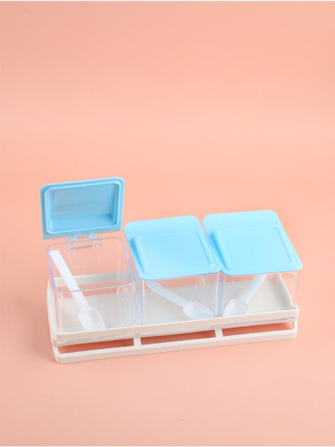 

YOYOSO Set of 2 White & Blue 3 Grid Seasoning Boxes