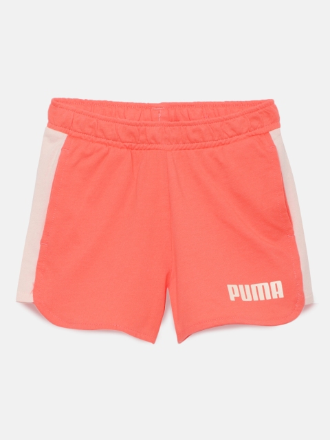 

Puma Girls Peach-Coloured Solid Pure Cotton Alpha Shorts