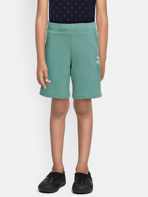 

Puma Boys Turquoise Blue Solid Regular Fit Pure Cotton Shorts