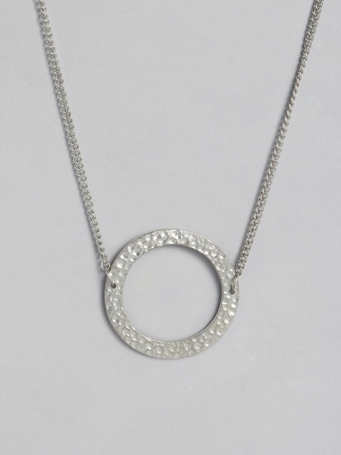 

justpeachy Silver-Plated Geometric Necklace