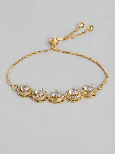 

justpeachy Gold-Plated AD Studded Charm Bracelet