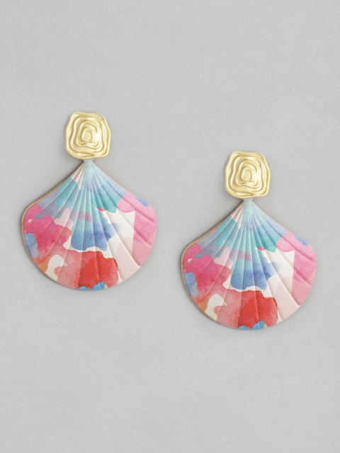 

justpeachy Multicoloured Gold Plated Quirky Hand Painted Drop Earrings, Multi