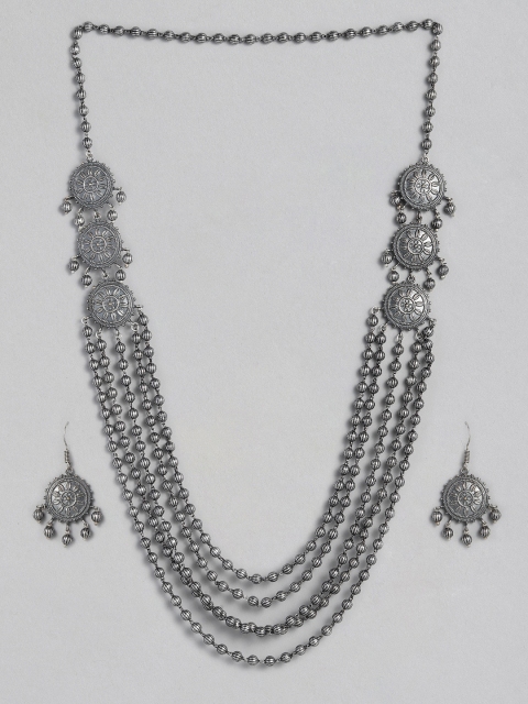 

justpeachy Oxidized Silver-Plated Jewellery Set