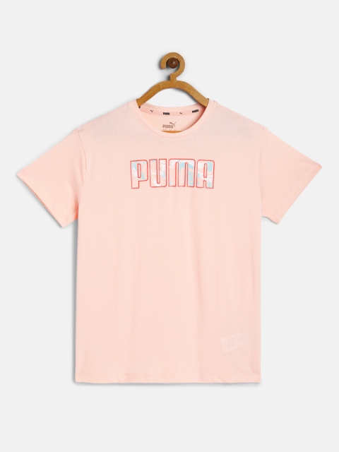 

Puma Girls Pink Graphic Printed Pure Cotton T-shirt