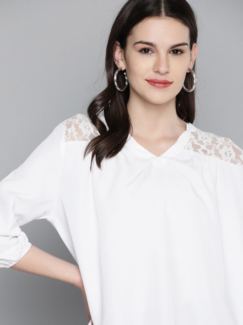 

HERE&NOW Women White Solid Top