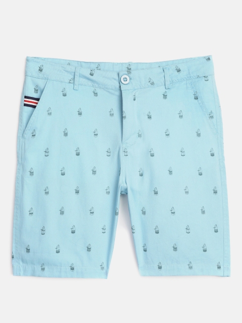

YK Boys Blue Abstract Print Pure Cotton Chino Shorts
