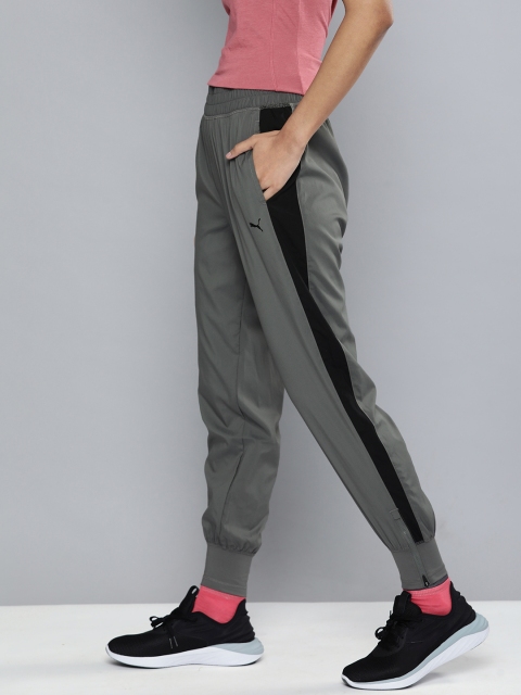 

Puma Women Grey Colourblocked Joggers Track Pants