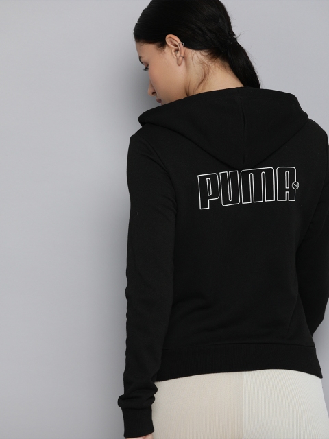 

Puma Women Black Solid Rebel Full-Zip TR Sustainable Hooded Sweatshirt