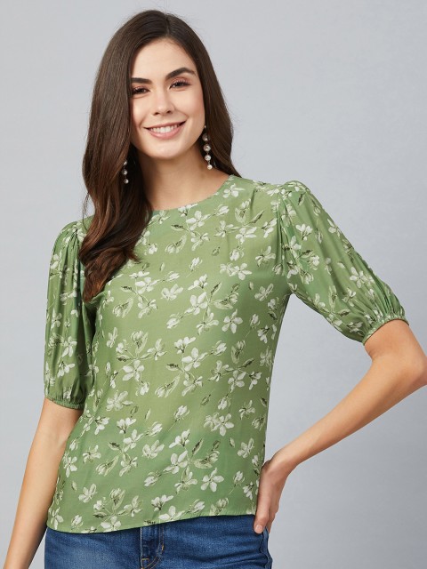 

Marie Claire Women Green Printed Top
