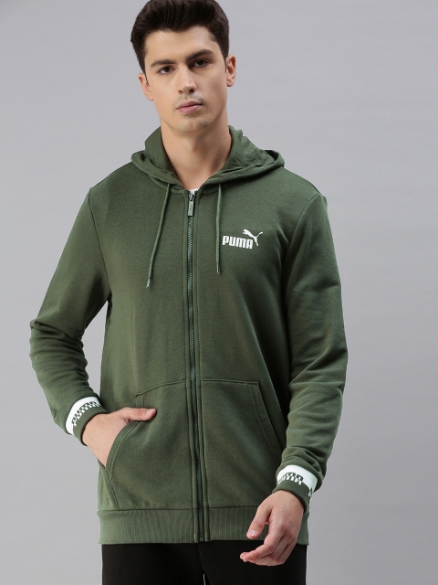 

Puma Men Olive Green SAMPLIFIED FZ Hoodie Sporty Jacket