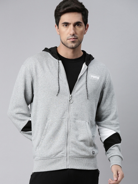 

Puma Men Grey Melange REBEL FZ Hooded Sweatshirt