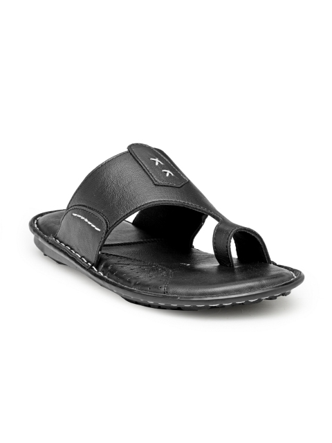 

Teakwood Leathers Men Black Leather Sandals