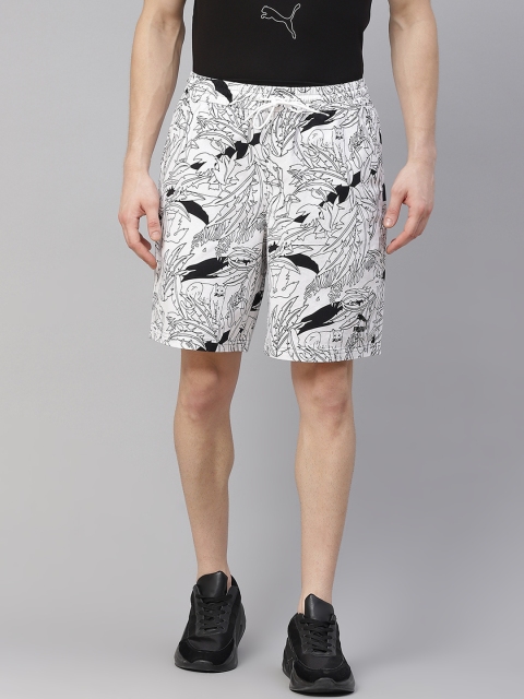 

Puma Men White & Black Printed Classics Graphics Twill AOP Shorts