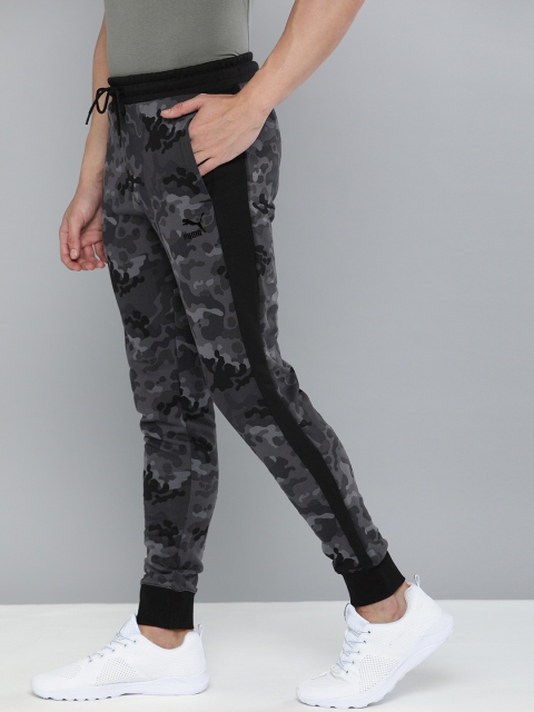

Puma Men's Black and Grey Camouflage Printed Track Pants