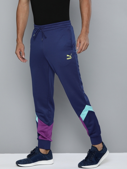 

Puma Men Navy Blue Colourblocked Iconic MCS Joggers
