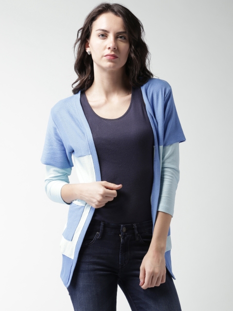 

Mast & Harbour Blue Colourblocked Shrug